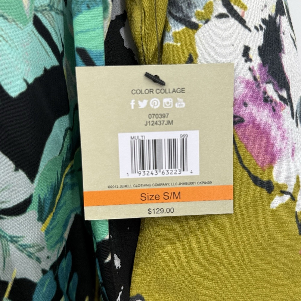John Mark NWT Kimono Cardigan S/M Embroidered Floral Parrots Boho Floral - Picture 4 of 6